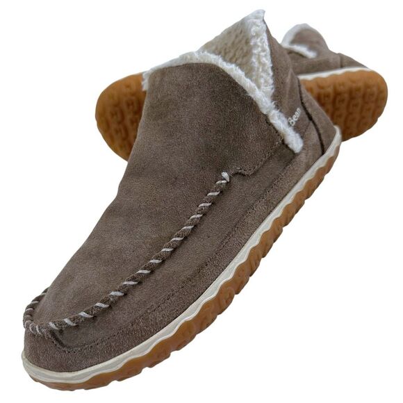 L.L. Bean Suede Leather Sherpa Lined Mountain Slipper Moccasin Ankle Boots Women - Picture 9 of 9